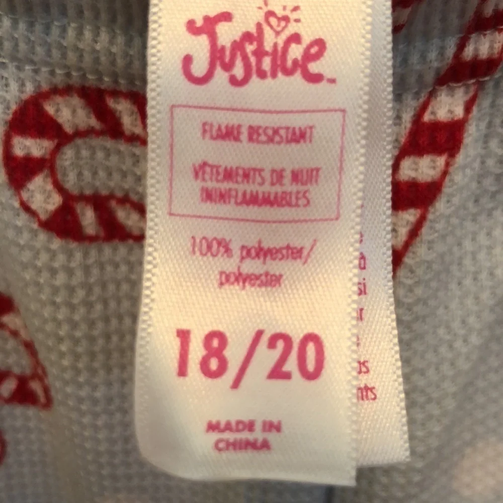 Girls Christmas Pajamas Candy Canes Size Girls18/20 NWOT